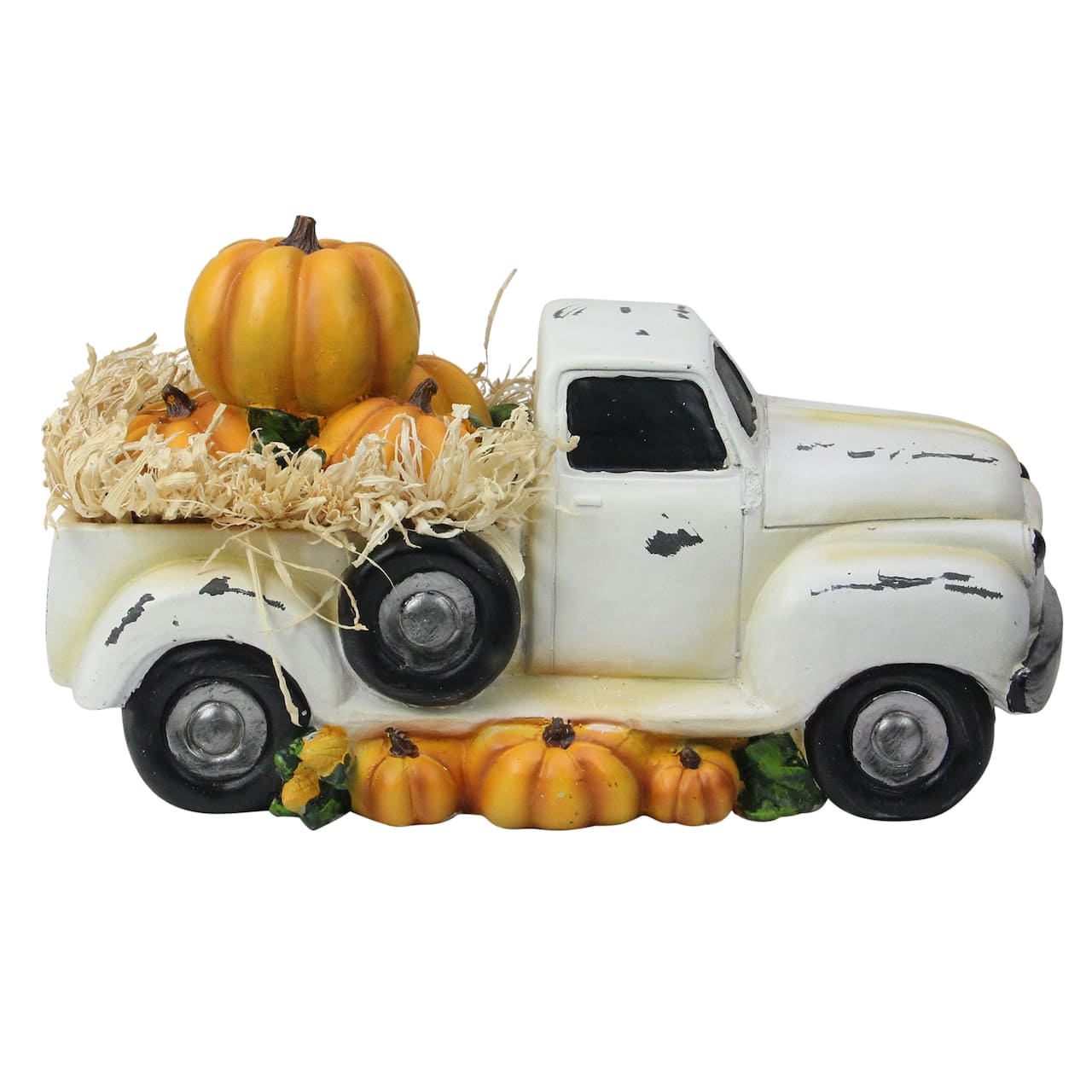 11.25" Truck with Pumpkins & Hay Tabletop Décor